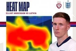 覆盖范围极大！英格兰队官方晒安德森对拉脱维亚热区图